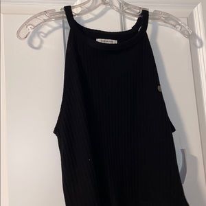 Black High Collar Tank Top - AE - L